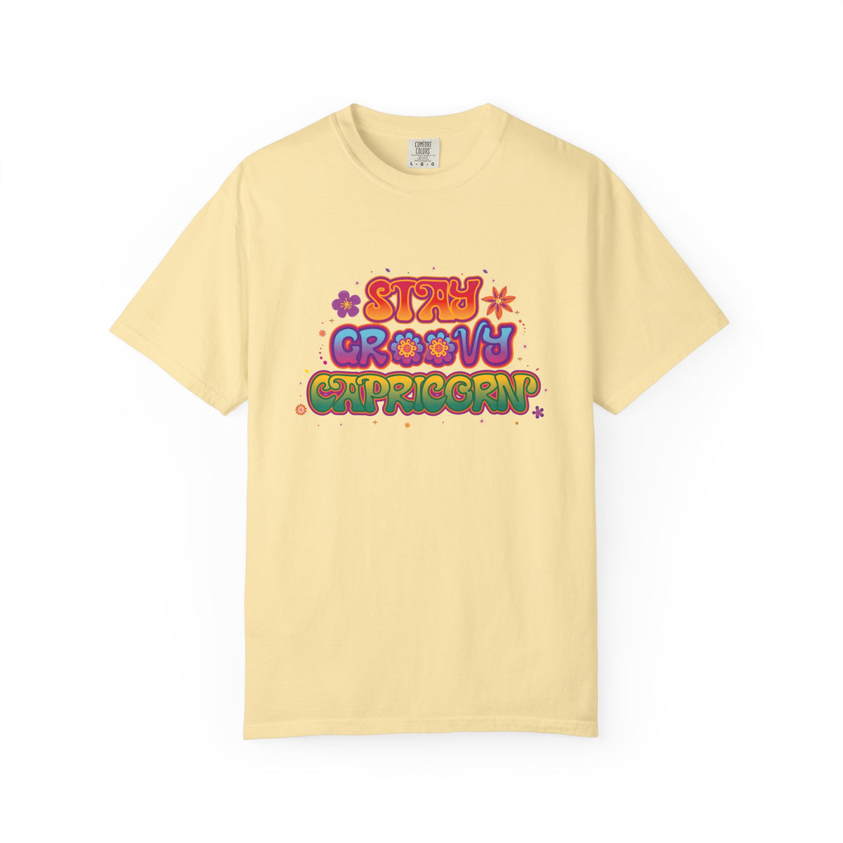 Stay Groovy Capricorn – Retro Flower Power Zodiac Tee