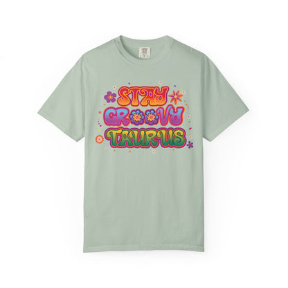 Stay Groovy Taurus  -  Vintage Retro Groovy Astrology Tee