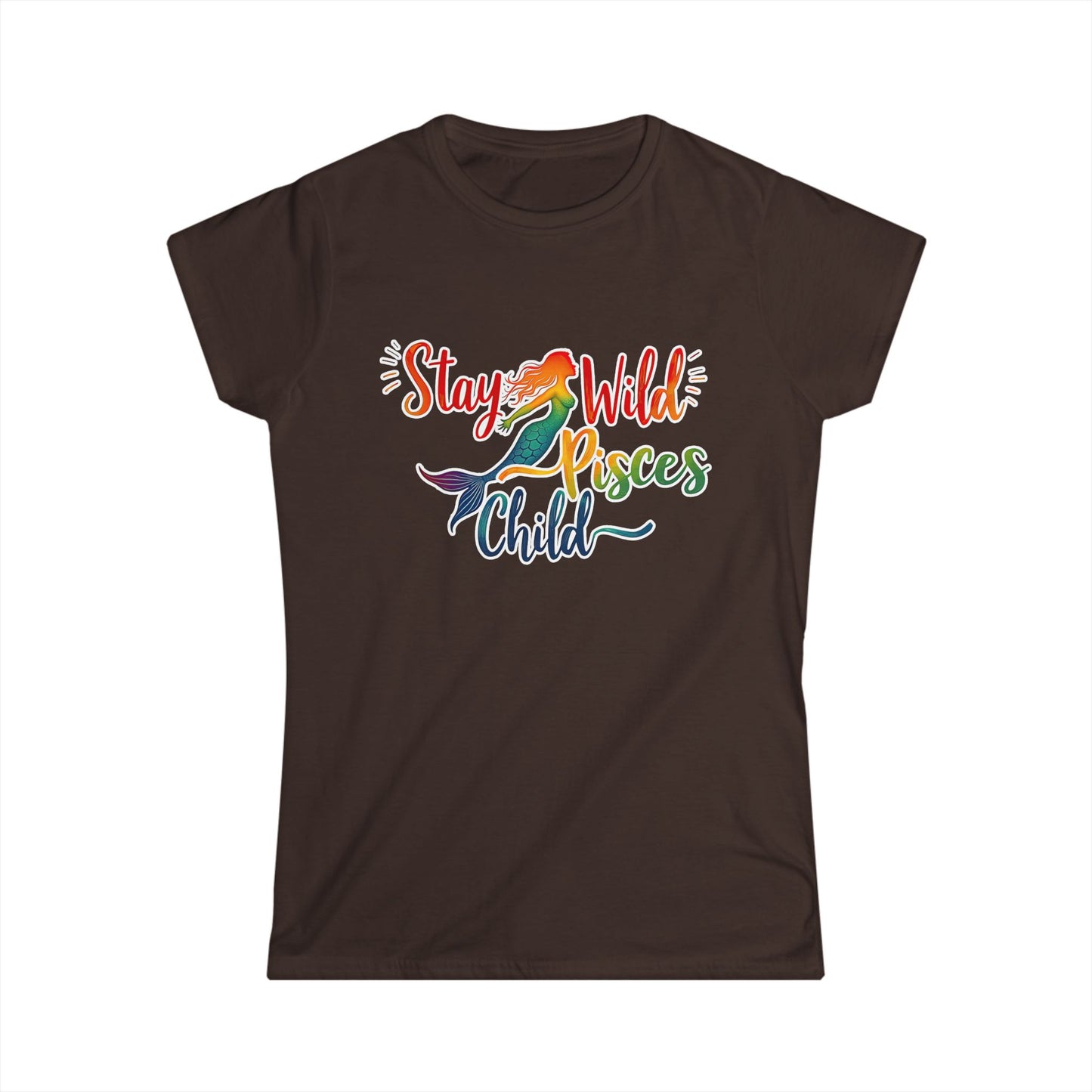 Stay Wild Pisces Child Women’s Softstyle Tee – Empowering Mermaid Zodiac Shirt