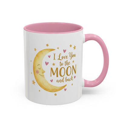 I Love You to the Moon and Back – Adorable Pink Accent Mug (11oz & 15oz)