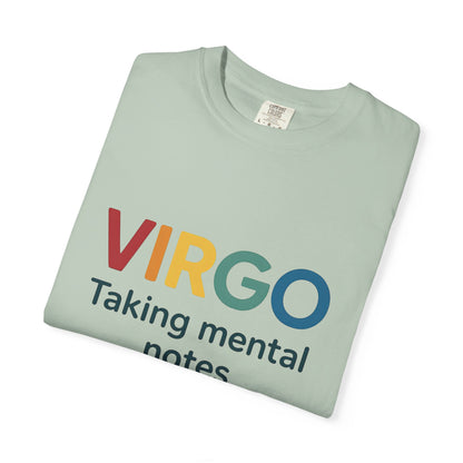 VIRGO Taking Mental Notes – Rainbow Minimalist Zodiac Tee