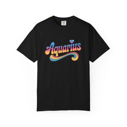 Aquarius – Retro Groovy Zodiac Tee