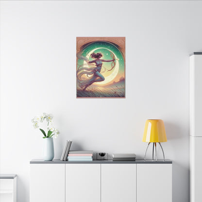 Artemis Rising – Celestial Archer Art Nouveau Wall Art