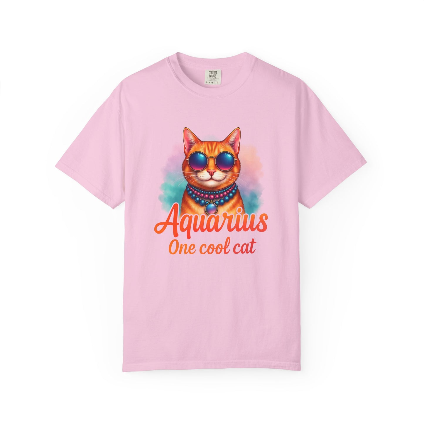 Aquarius One Cool Cat – Funky Retro Zodiac Tee - Enchanted Sky