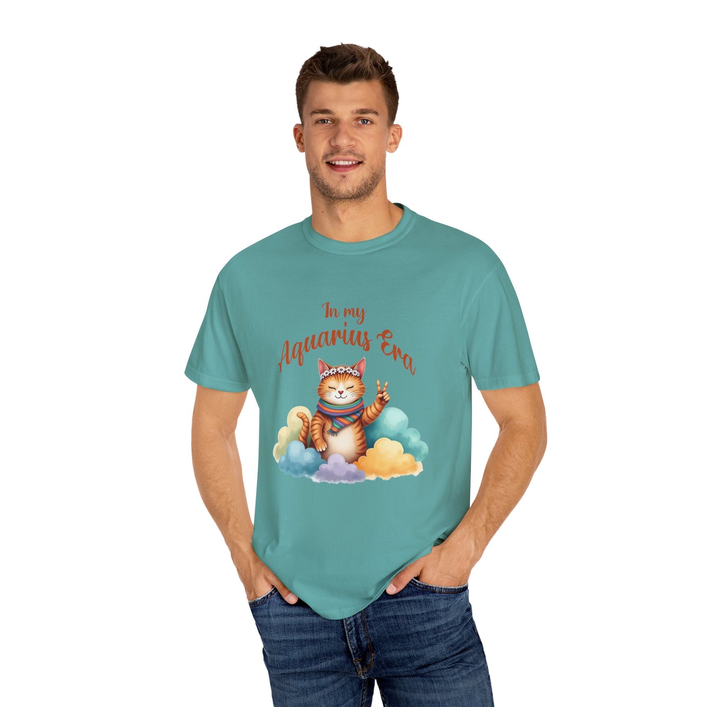 In My Aquarius Era Tee – Colorful Funny Zodiac Cat Shirt