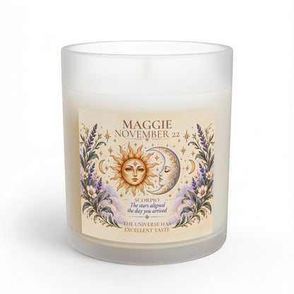 Customized Name Birthdate Zodiac Sign Sun Moon Candle | Birthday Candle Astrology Gifts