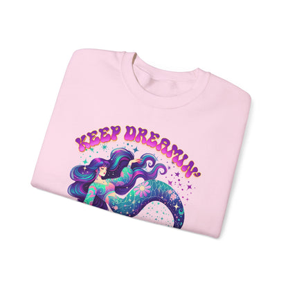Keep Dreamin’ Pisces Sweatshirt | Celestial Mermaid Zodiac Crewneck | Cozy Astrology Gift for Dreamers | Water Sign Horoscope Apparel | Soft Star Sign Pullover