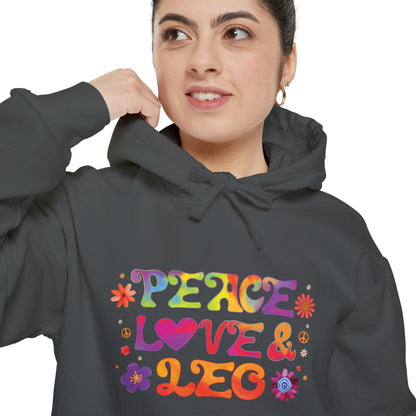 Peace Love & Leo Unisex Hoodie – Groovy Retro Comfort Colors Midweight Hoodie