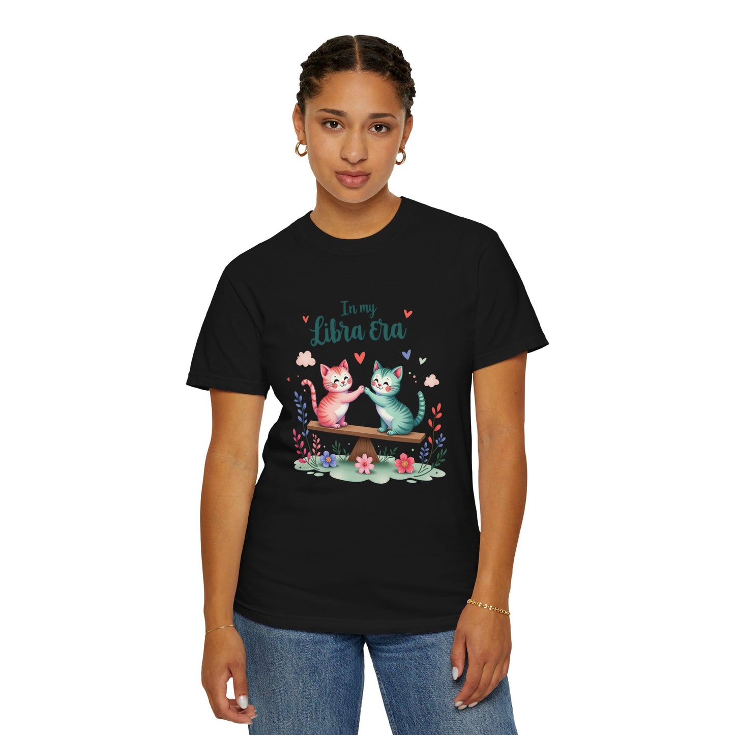 In My Libra Era Tee – Funny Colorful Zodiac Cat Shirt