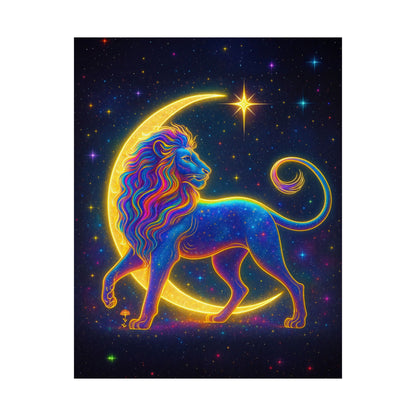 Luminous Lion – Crescent Moon Wall Art Print (Leo Zodiac Inspired)