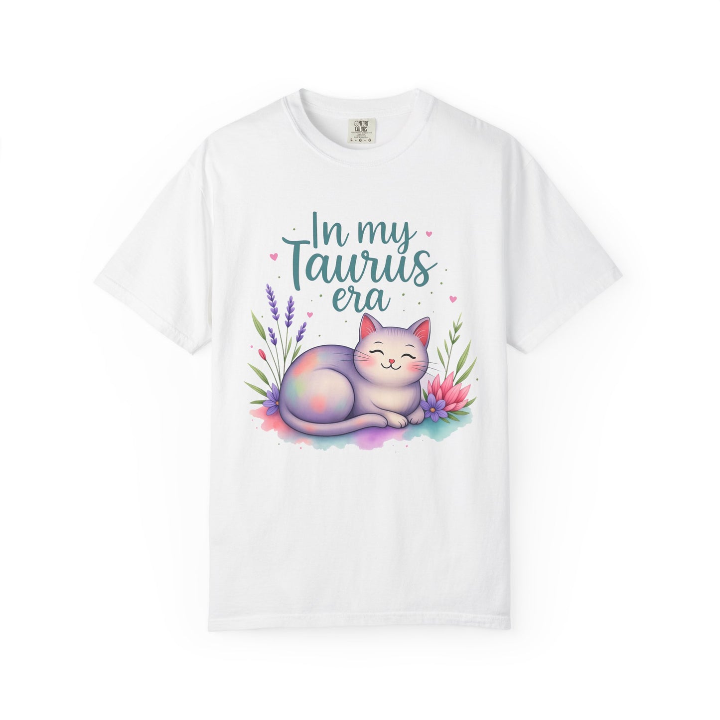 In My Taurus Era – Colorful Zodiac Cat Tee