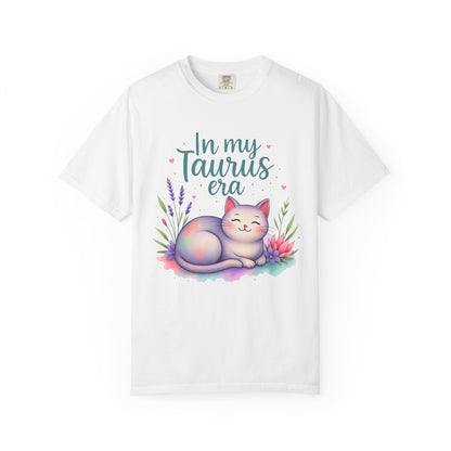 In My Taurus Era – Colorful Zodiac Cat Tee