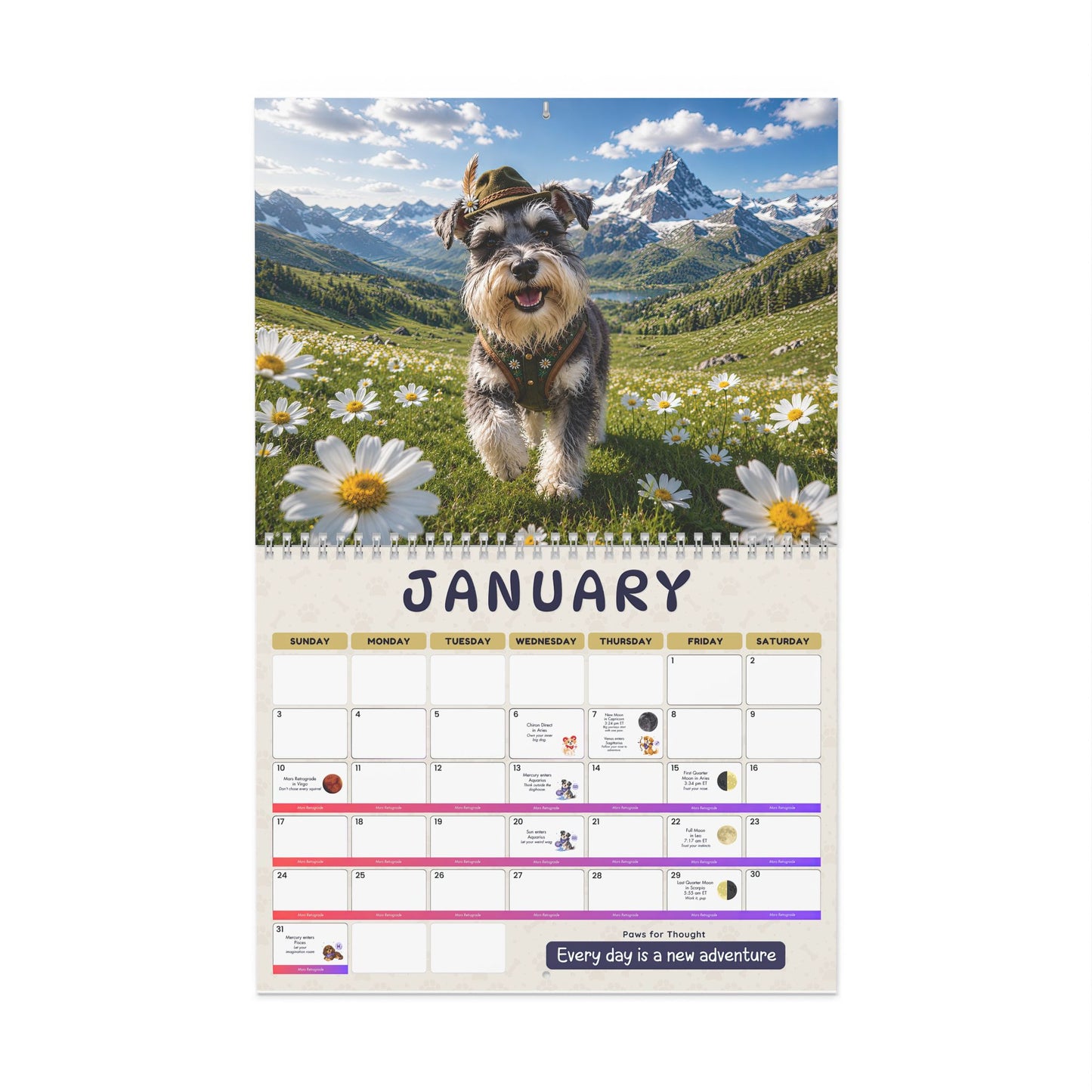 2027 Zodiac Dogs Astrology Wall Calendar