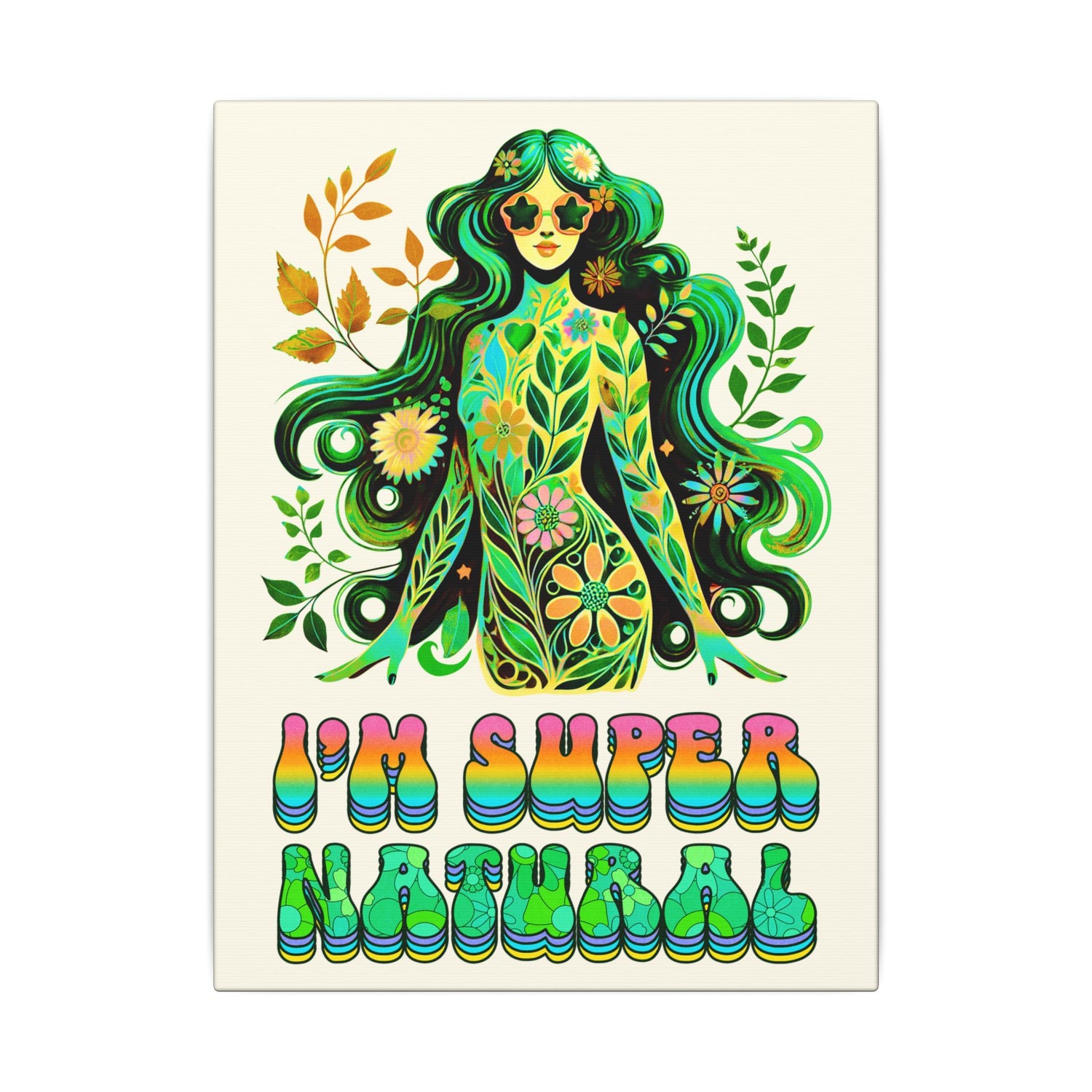I’m Super Natural – Retro Radiant Affirmation Canvas Wall Art - Enchanted Sky