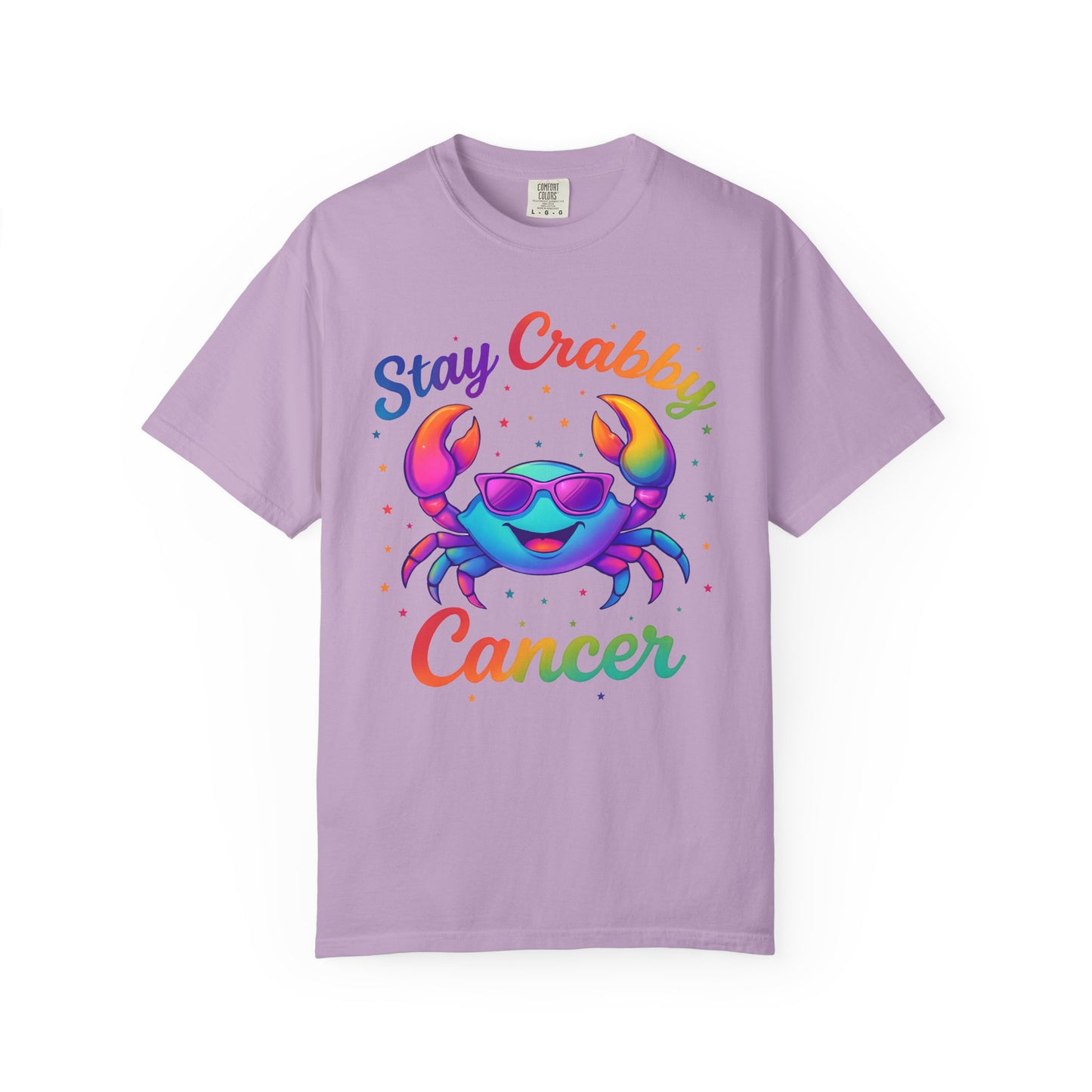 Stay Crabby Cancer – Rainbow Retro Crab