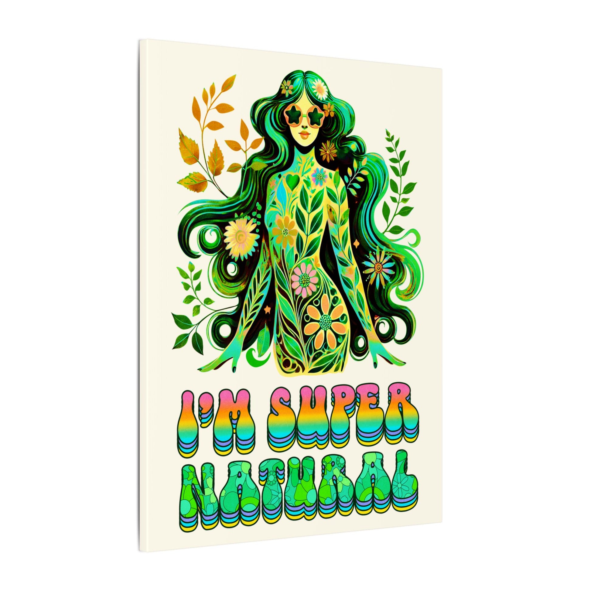 I’m Super Natural – Retro Radiant Affirmation Canvas Wall Art - Enchanted Sky