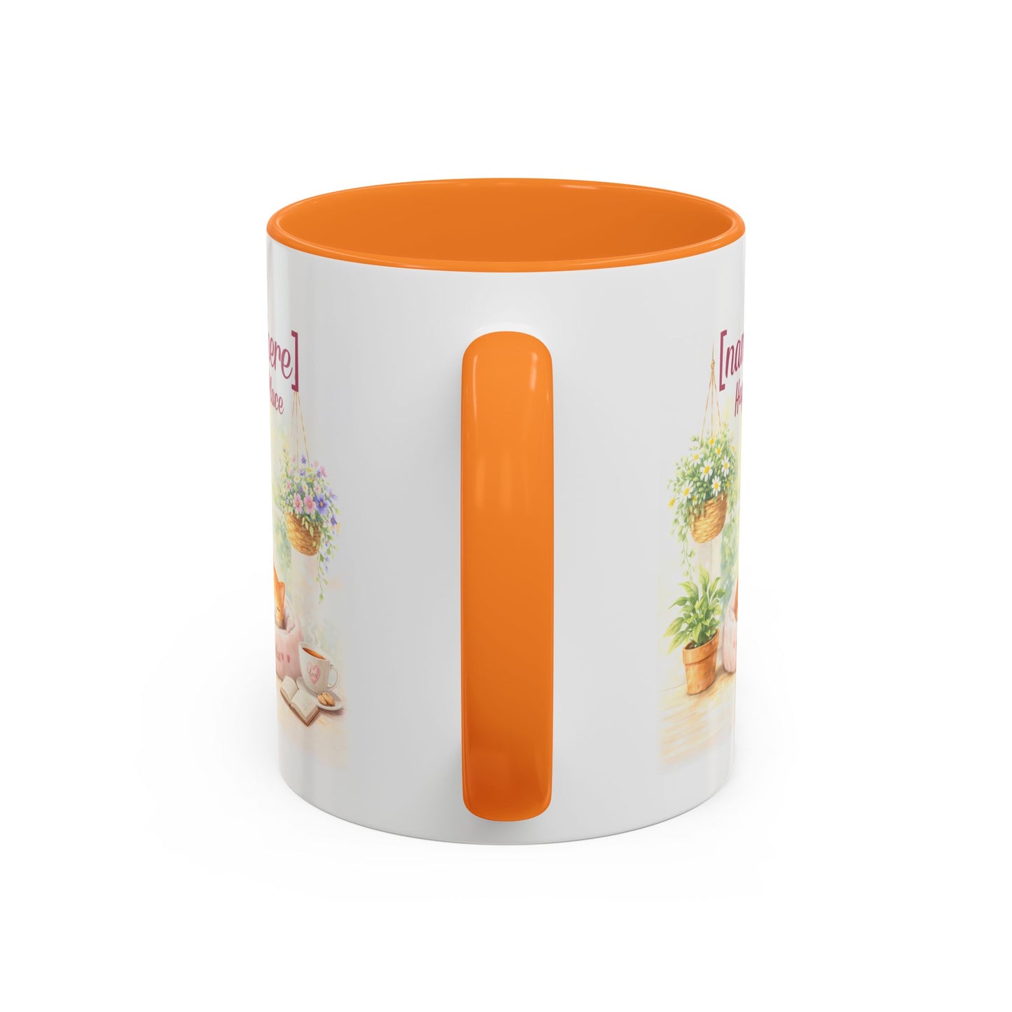 Personalized Name Cat Mug - Custom "Happy Place" Ceramic Mug for Cat Lovers