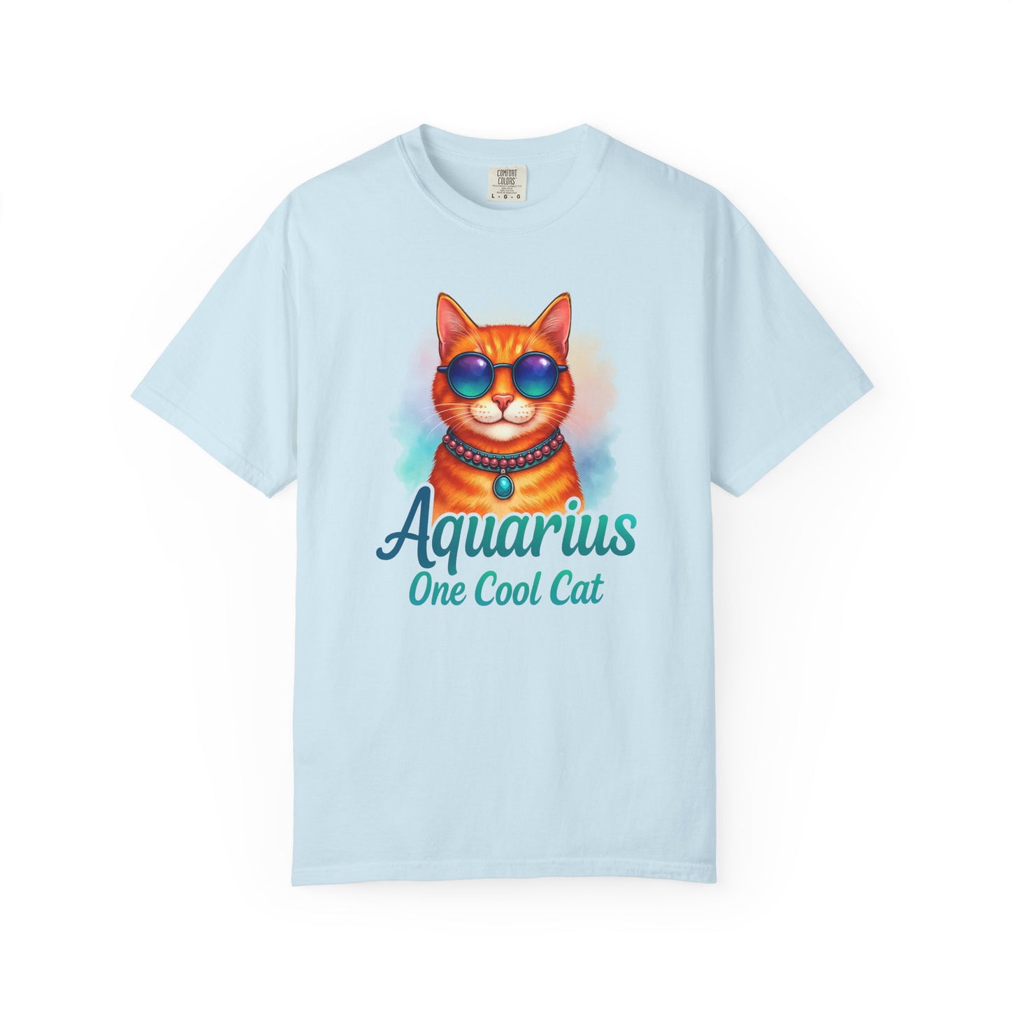 Aquarius One Cool Cat – Zodiac Kitty Vibes Tee