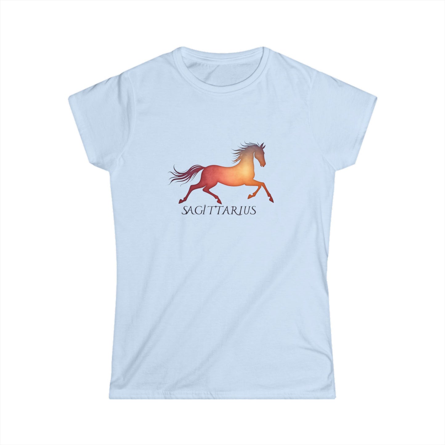 Sagittarius Women’s Softstyle Tee – Empowering Celestial Horse Zodiac Shirt