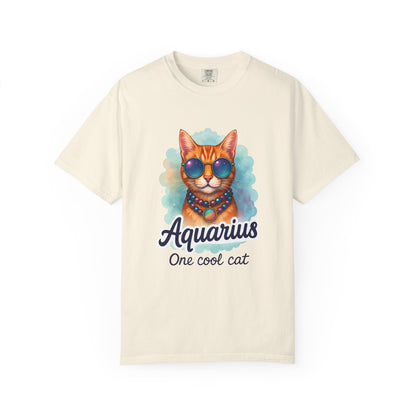 Aquarius One Cool Cat – Groovy Cosmic Kitty T-shirt
