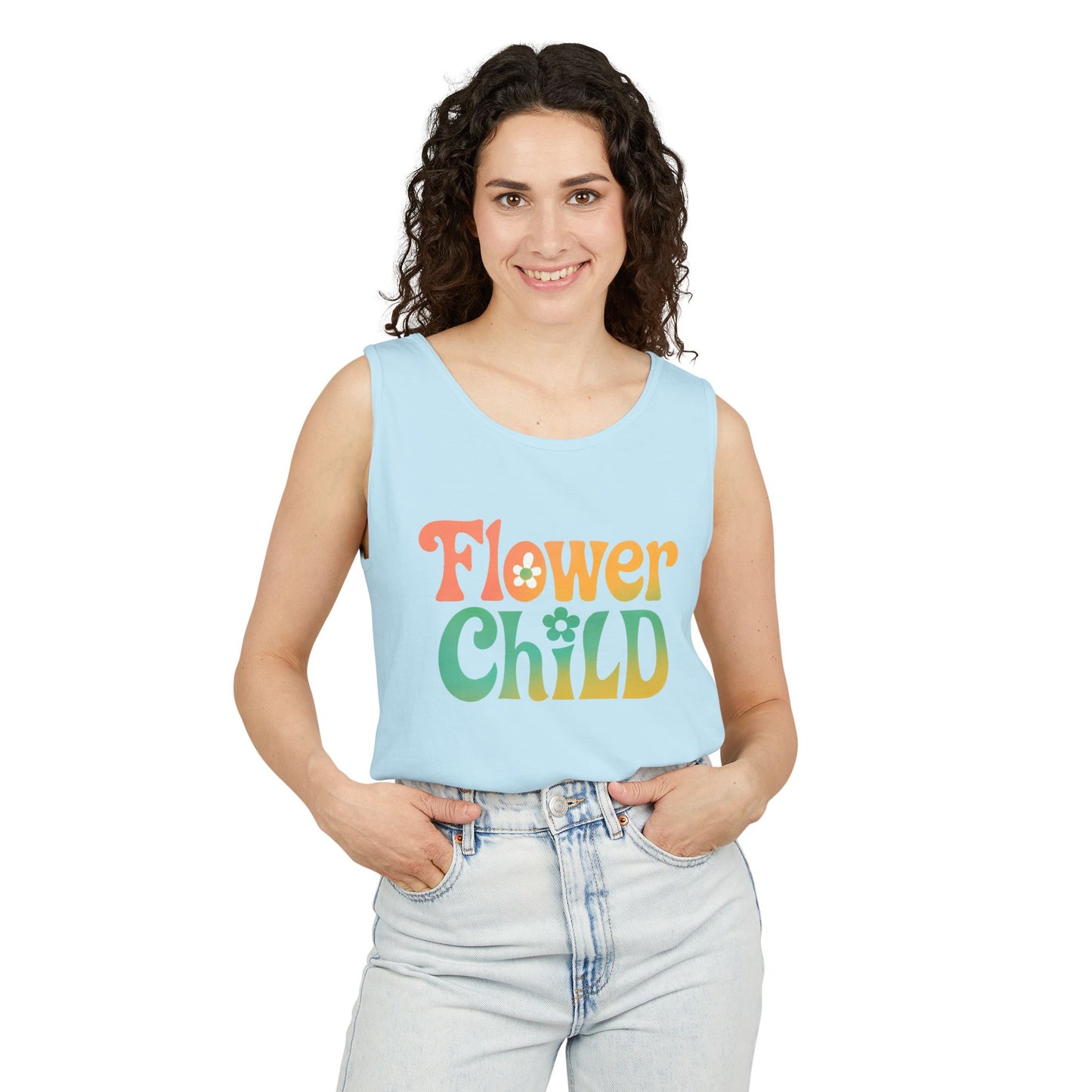Flower Child - Boho Retro Style Sleeveless Tank (Unisex)