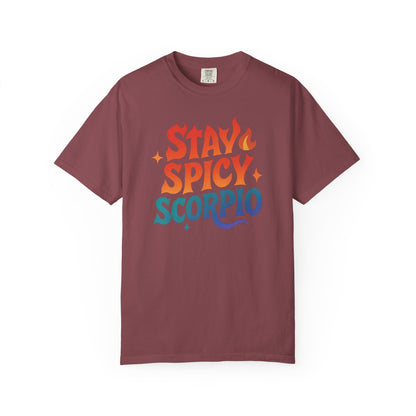 Stay Spicy Scorpio Tee – Colorful Zodiac Shirt