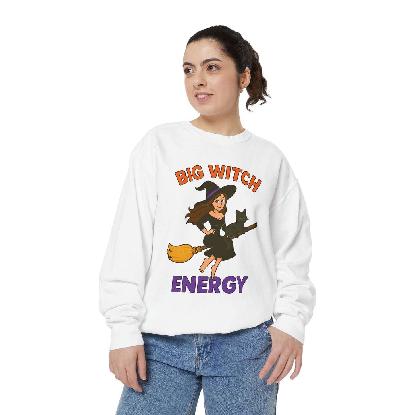 Big Witch Energy Sweatshirt – Funny Witch Cat Broom Pullover