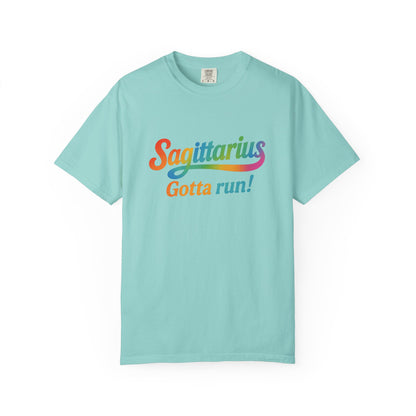 Sagittarius Gotta Run – Colorful Tee Zodiac Shirt