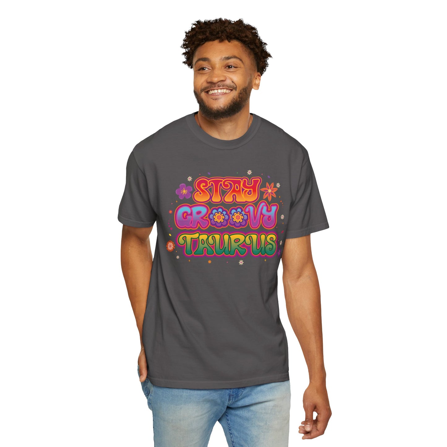 Stay Groovy Taurus  -  Vintage Retro Groovy Astrology Tee