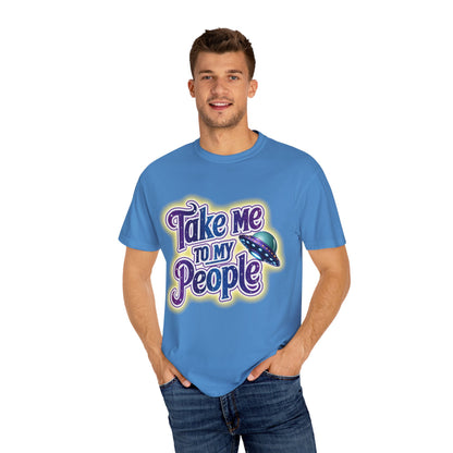 Take Me To My People Tee – Funny Retro UFO Shirt