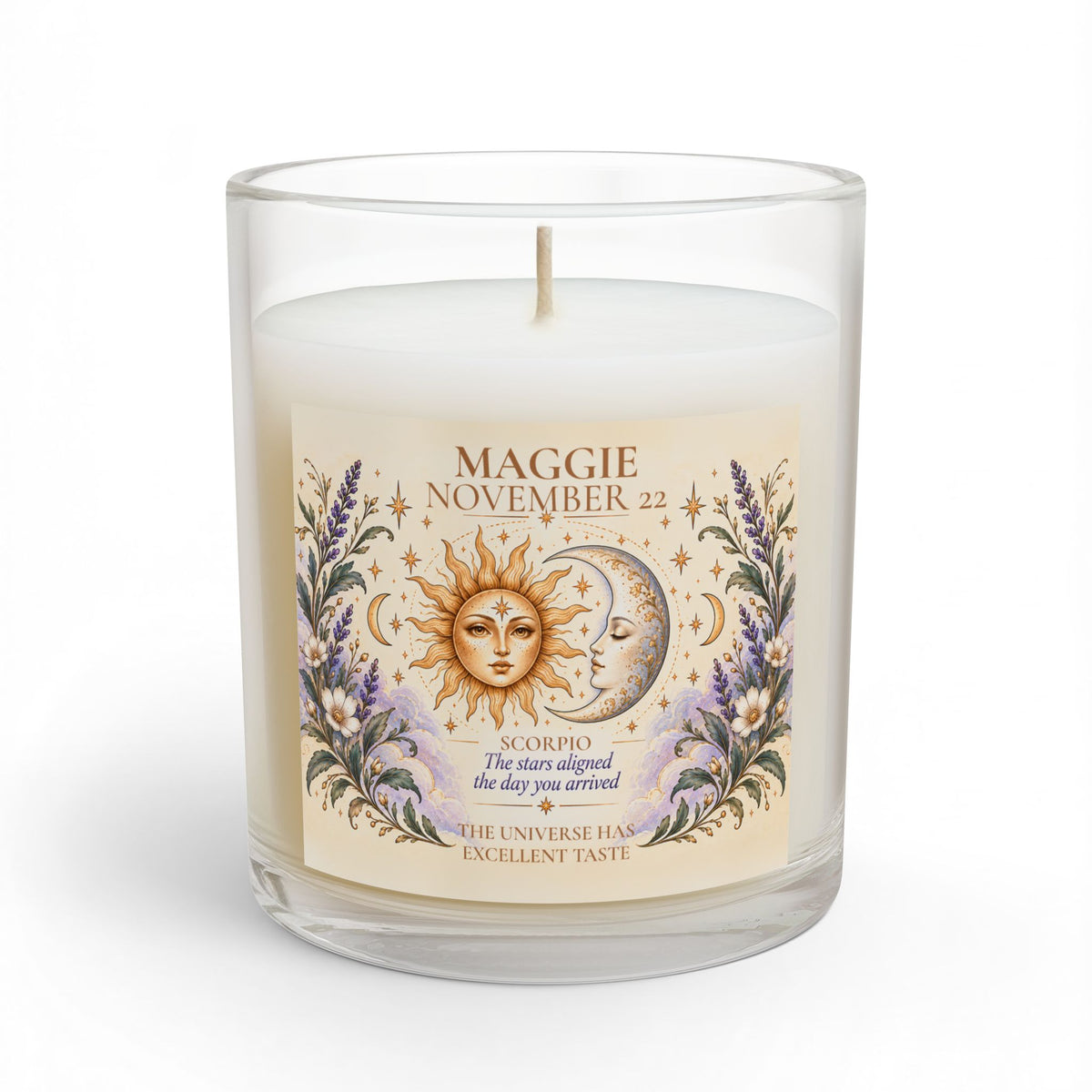 Customized Name Birthdate Zodiac Sign Sun Moon Candle | Birthday Candle Astrology Gifts