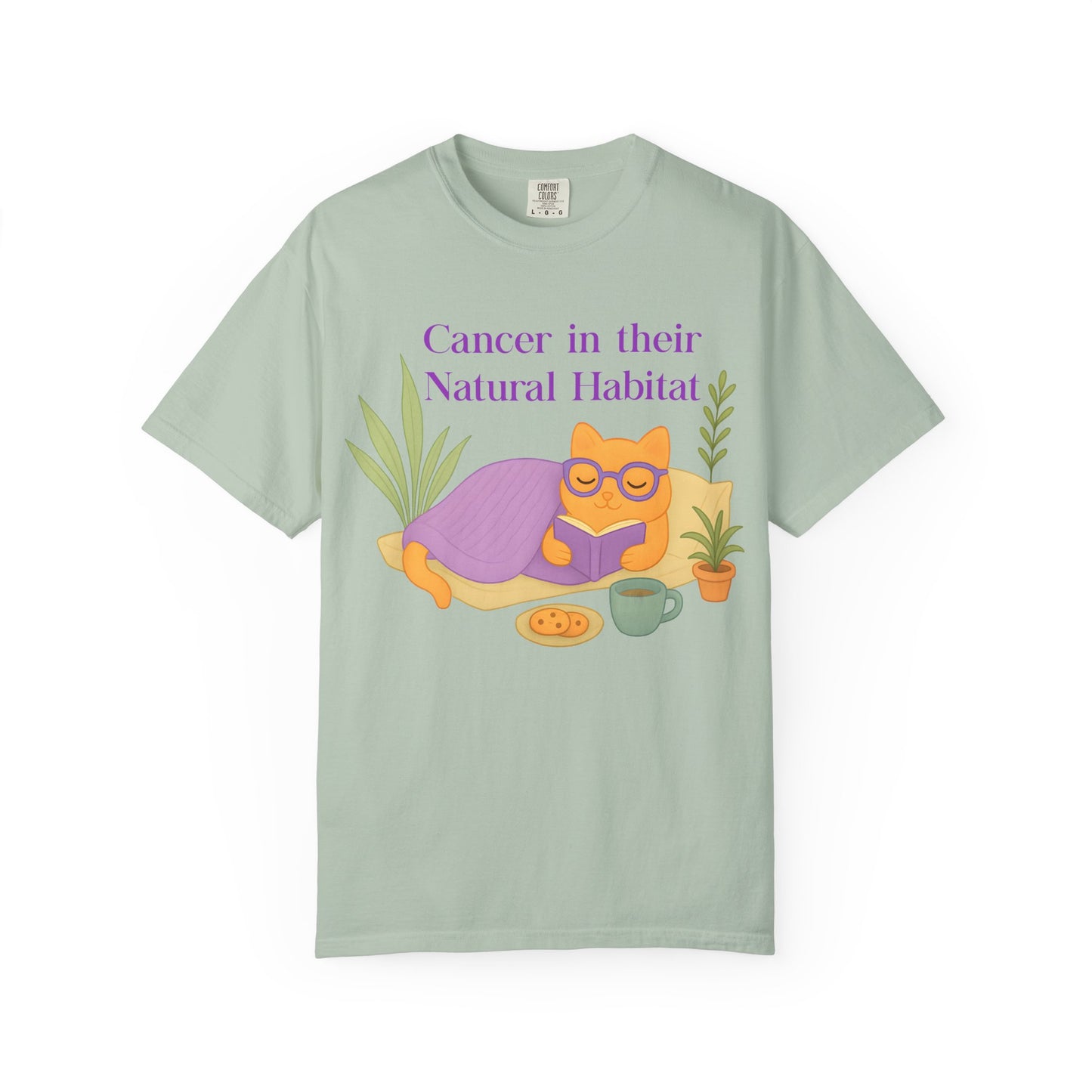 Cancer in Their Natural Habitat Tee – Funny Cozy Cat Zodiac Shirt