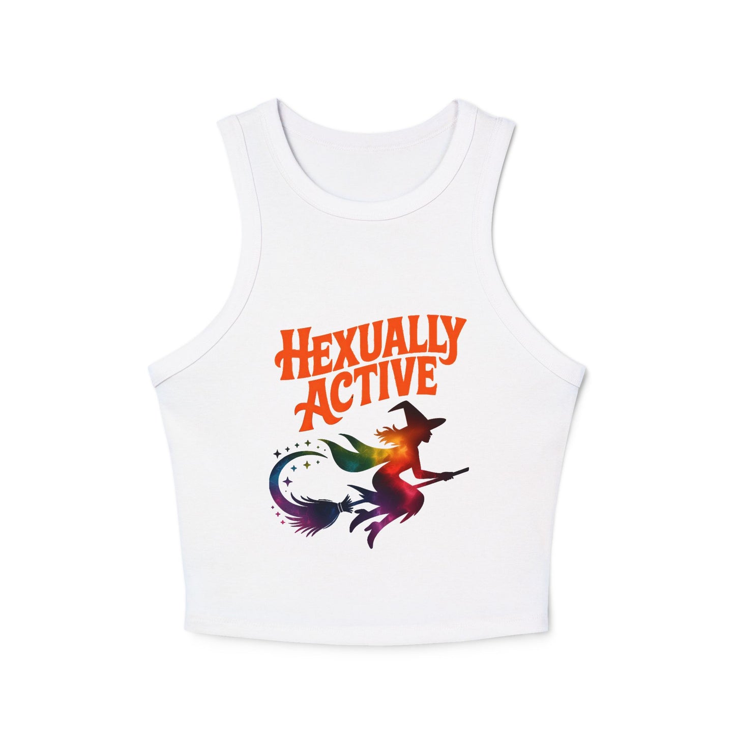 Hexually Active - Fun Witch Racerback Cropped Tank