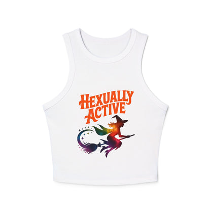Hexually Active - Fun Witch Racerback Cropped Tank