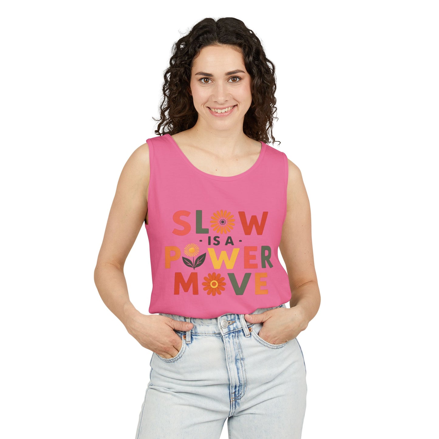 Slow is a Power Move - Colorful Affirmation Tank (Unisex)