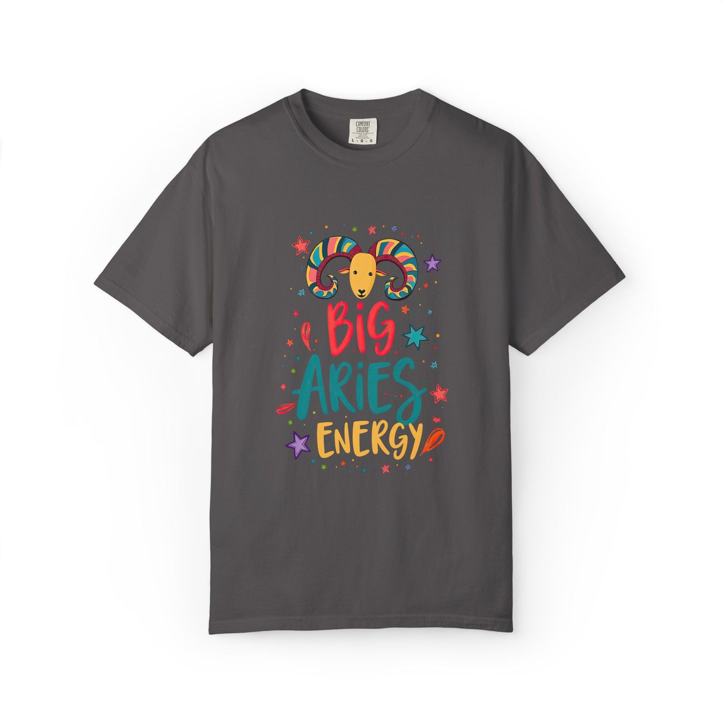 Big Aries Energy Tee – Colorful Fun Zodiac Shirt