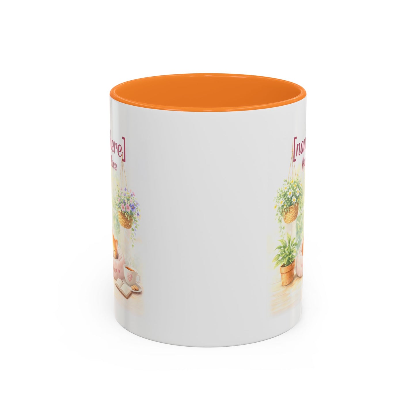 Personalized Name Cat Mug - Custom "Happy Place" Ceramic Mug for Cat Lovers