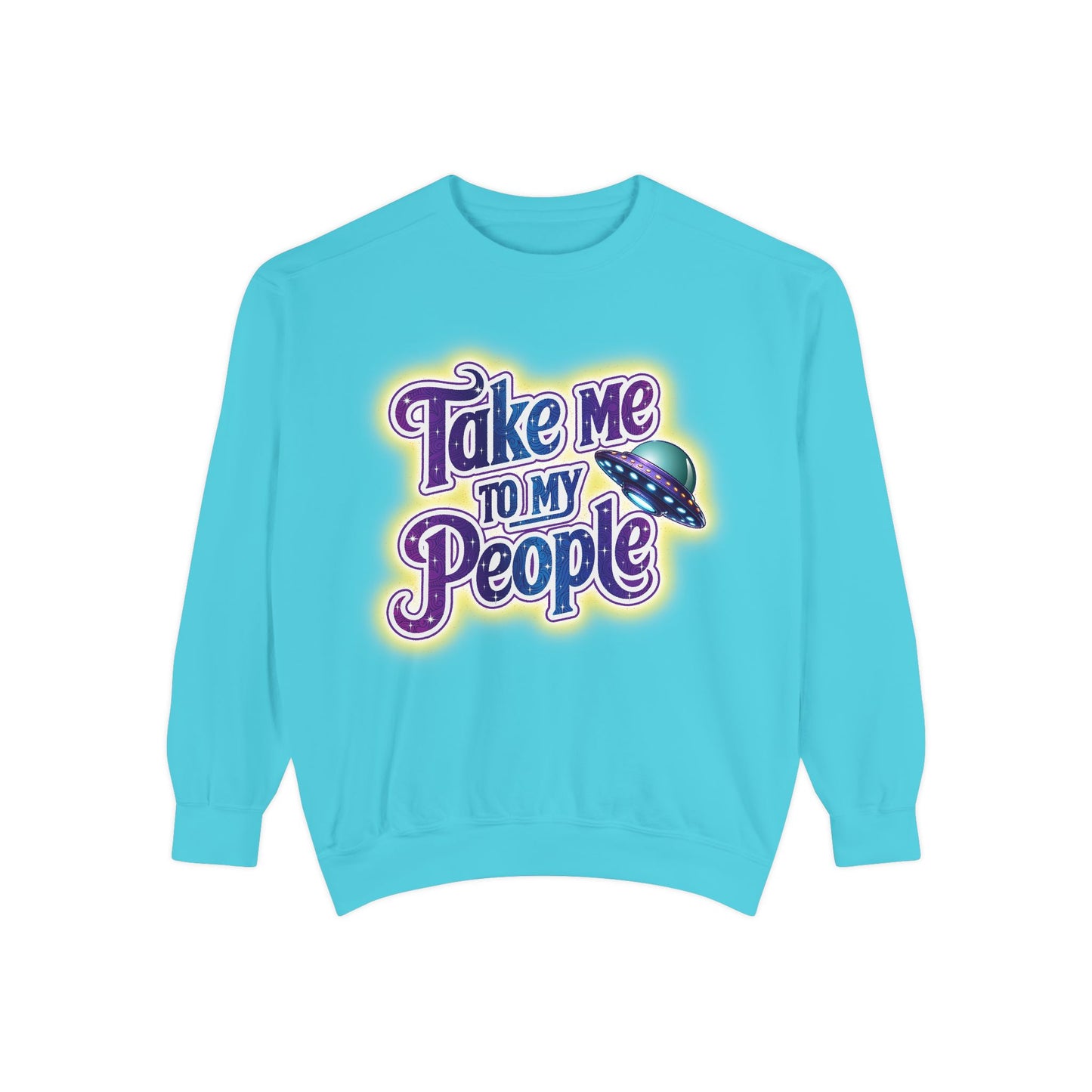 Take Me To My People Sweatshirt – Retro UFO Alien Pullover