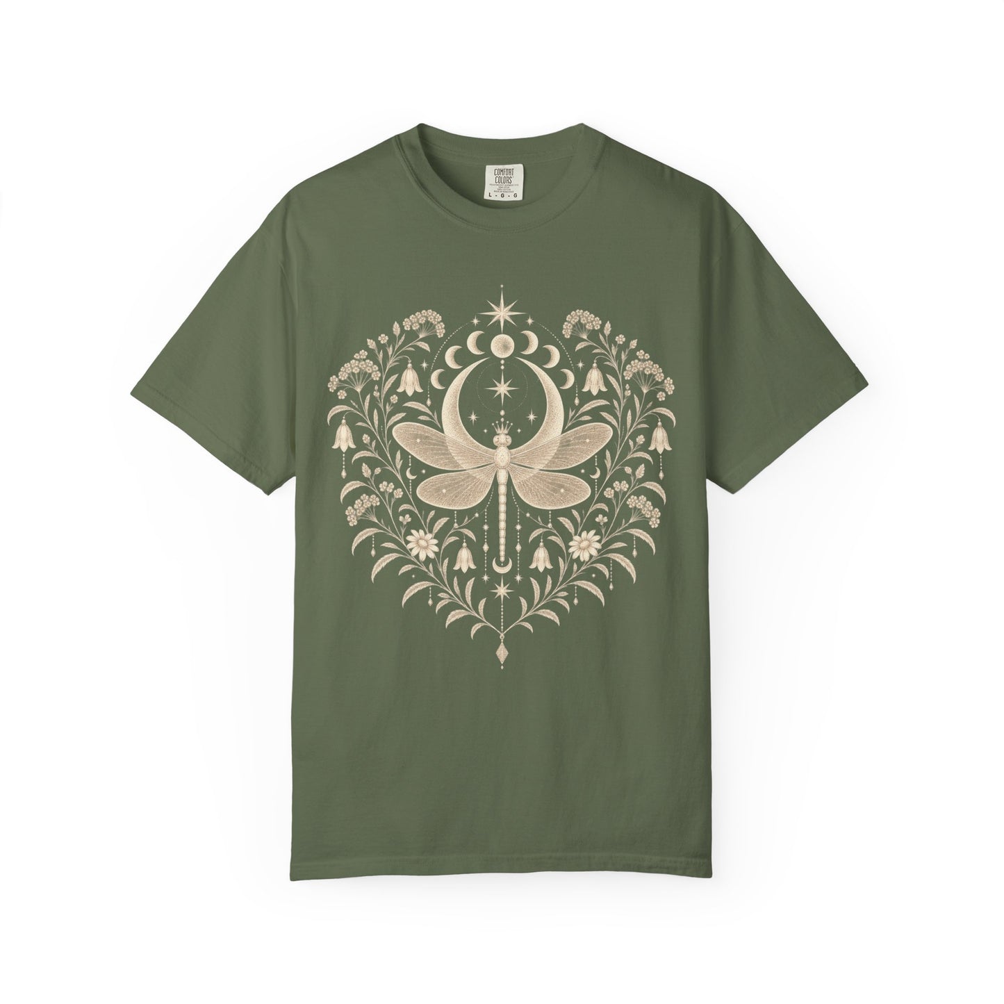 Boho Moon & Floral Mystic Dragonfly T-Shirt