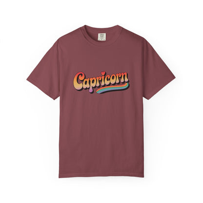 Capricorn – Retro Rainbow Groovy Zodiac Tee