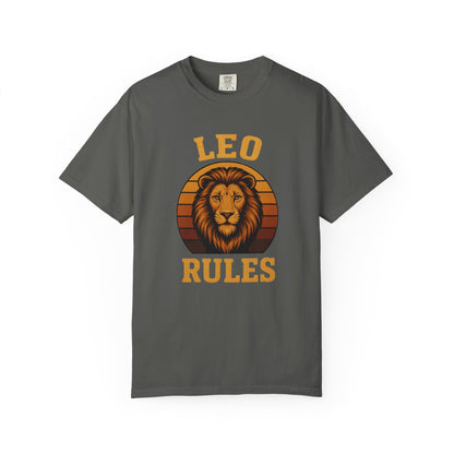 Leo Rules – Vintage Sunset Zodiac Tee