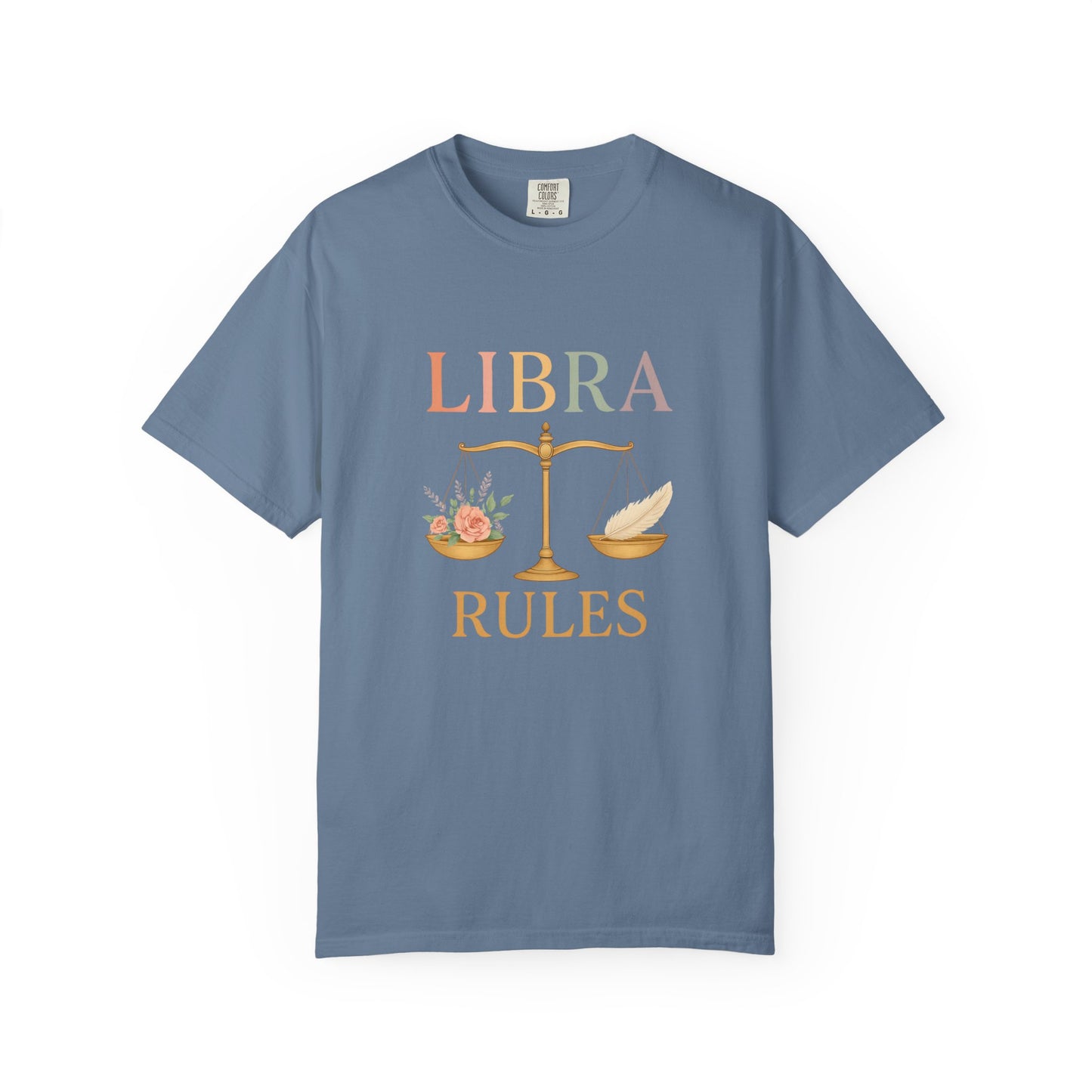 Libra Rules – Elegant Floral Zodiac Balance Tee