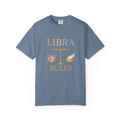 Libra Rules – Elegant Floral Zodiac Balance Tee