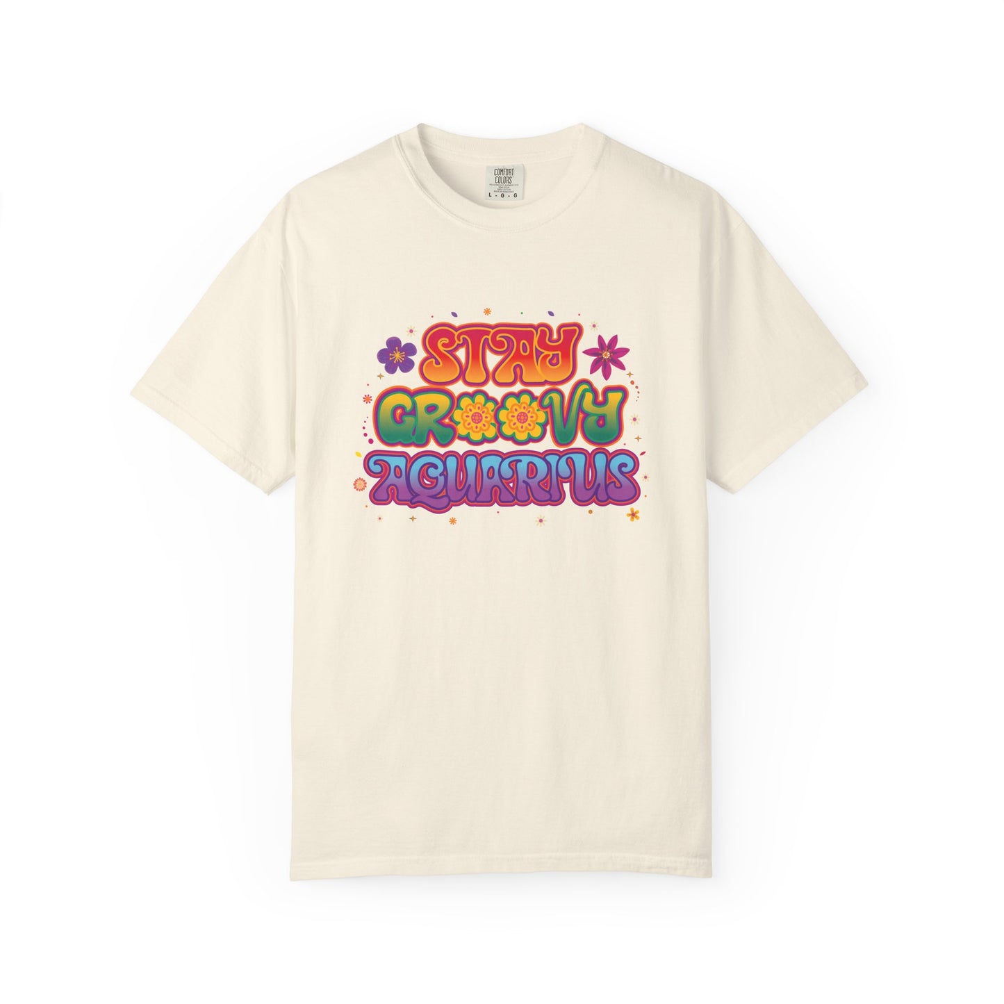 Stay Groovy Aquarius – Retro Flower Power Tee