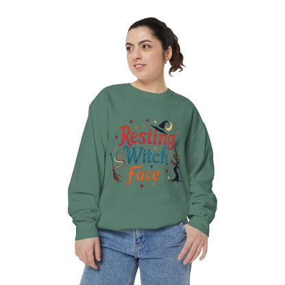 Resting Witch Face Sweatshirt – Retro Halloween Witch Pullover
