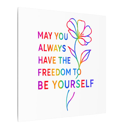 May You Always Have the Freedom to Be Yourself – Rainbow Affirmation Canvas Wall Art