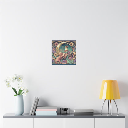 Floral Moon Muse – Art Nouveau Goddess Wall Art