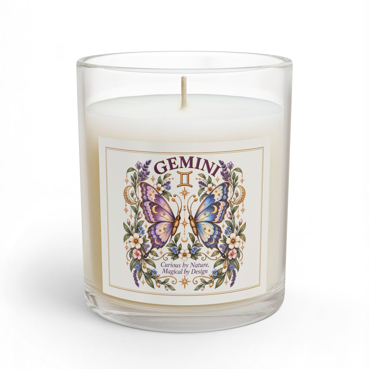 Gemini Butterfly Zodiac Astrology Candle 11oz