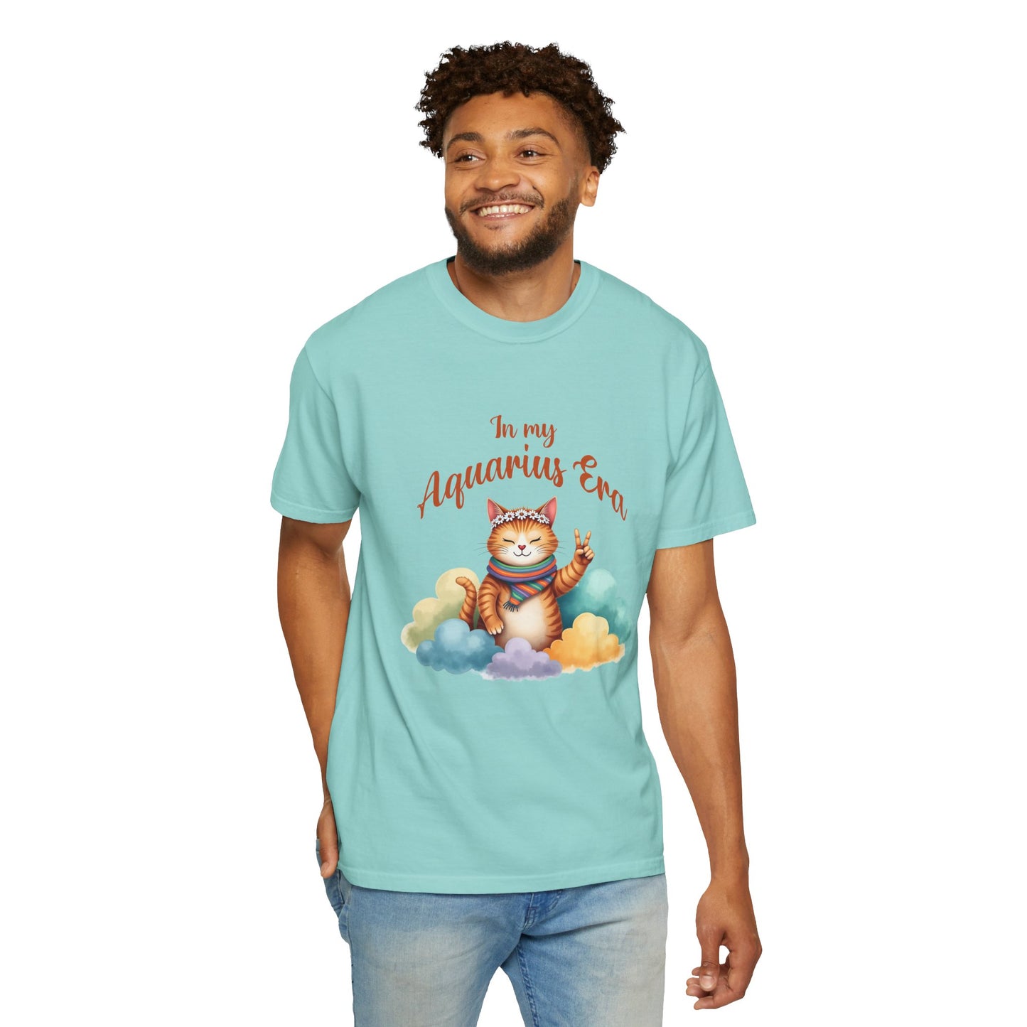 In My Aquarius Era Tee – Colorful Funny Zodiac Cat Shirt