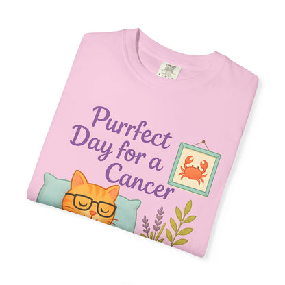 Purrfect Day for a Cancer – Funny Zodiac Cat Tee